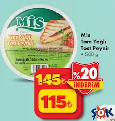 MİS TAM YAĞLI TOST PEYNİR 500 G